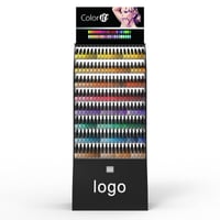 Black MDF Acrylic Floor Standing Cosmetic Nail Polish Display - Weitu Display 1