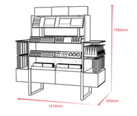 "Black MDF Acrylic Iron Countertop Cosmetic Display Stand with Side Wings " 1