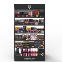 Wooden MDF Acrylic Floor Standing Cosmetic Display Case - Weitu Display 1