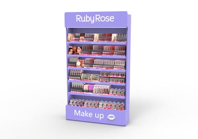 One Display Wall for the Full Makeup Line: A US Color Cosmetics Brand's Floor Display System