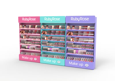 One Display Wall for the Full Makeup Line: A US Color Cosmetics Brand's Floor Display System