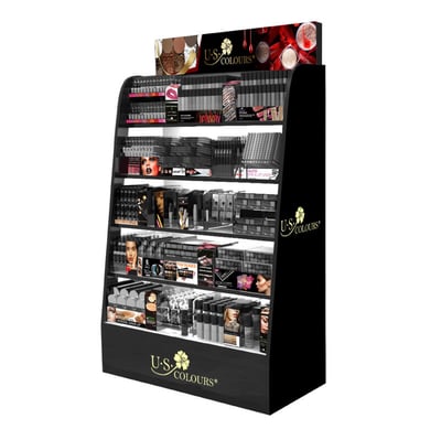 Custom Black MDF Acrylic Cosmetic Display Stand for Makeup & Foundation - Weitu Display