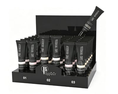 Black Acrylic Countertop Makeup Primer Display Stand