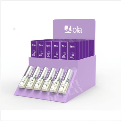 Purple Acrylic Countertop Lip Oil Display Stand