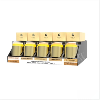 Black Acrylic Countertop Compact Powder Display Stand