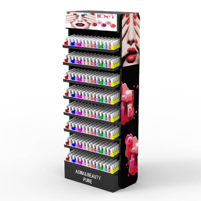 Custom MDF Acrylic Floor Standing Makeup Organizer Display - Weitu Display