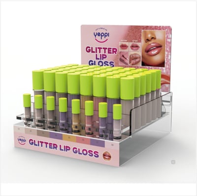 Clear Acrylic Countertop Glitter Lip Gloss Display Stand