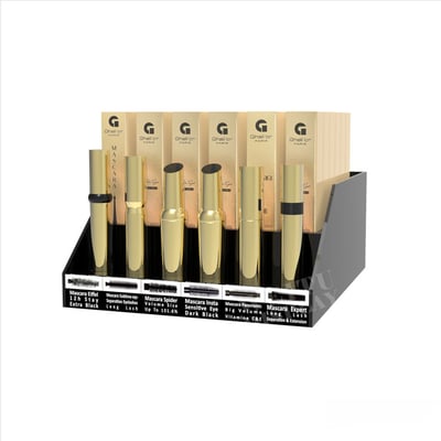 Black Acrylic Countertop Eye Makeup Display Stand for Eyeliner and Mascara