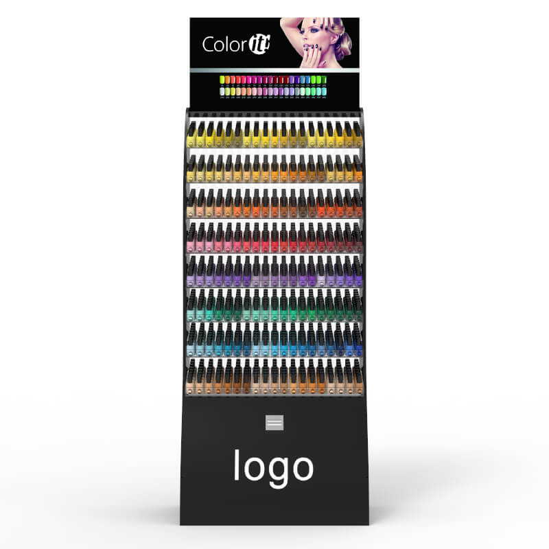 Black MDF Acrylic Floor Standing Cosmetic Nail Polish Display - Weitu Display