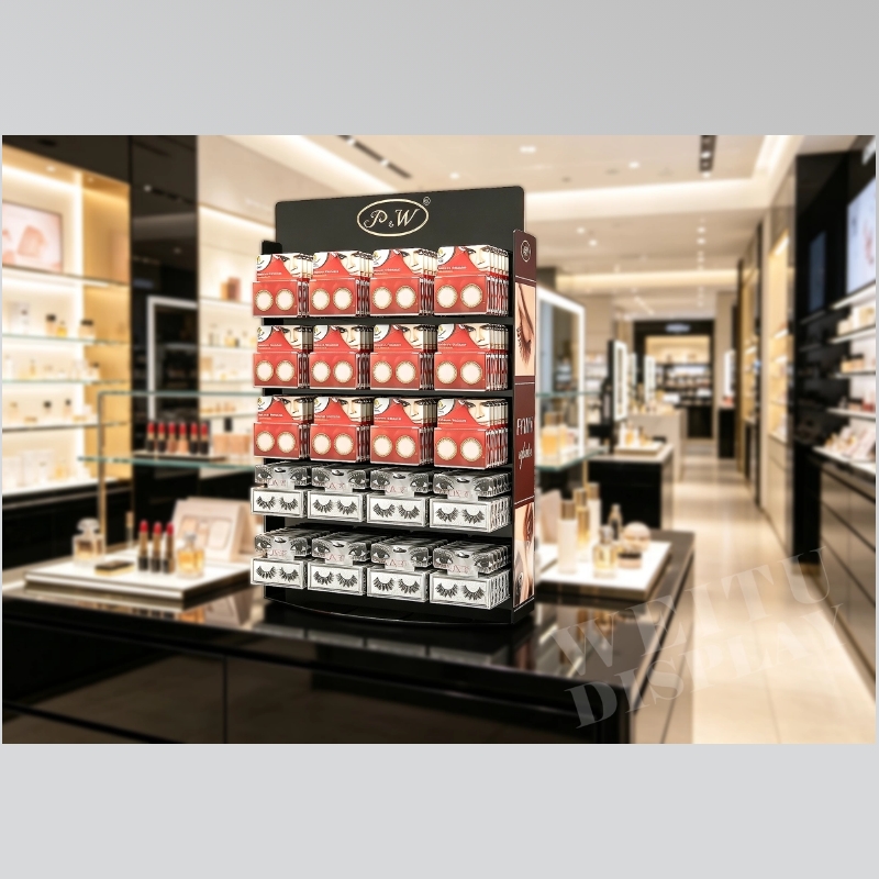 Black Acrylic Compact Makeup Display Stand for Counters - Weitu Display