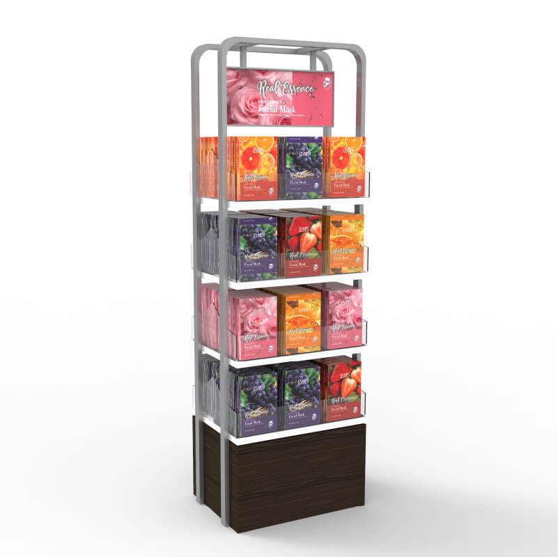Black Iron Acrylic Floor Standing Makeup Display Stand - Weitu Display