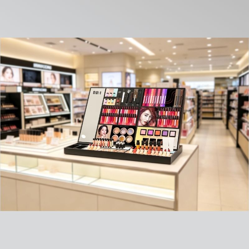 Black Acrylic Cosmetic Display Stand for Beauty Retail - Weitu Display