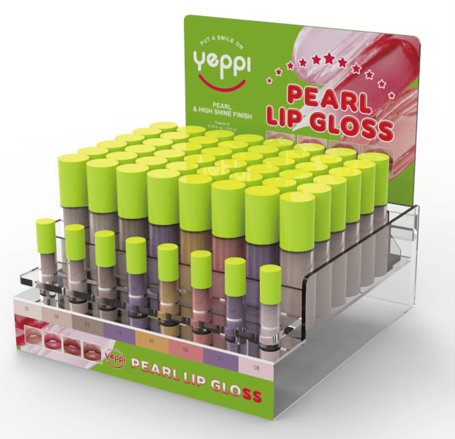 Clear Acrylic Countertop Lip Oil and Lip Gloss 2-in-1 Display Stand