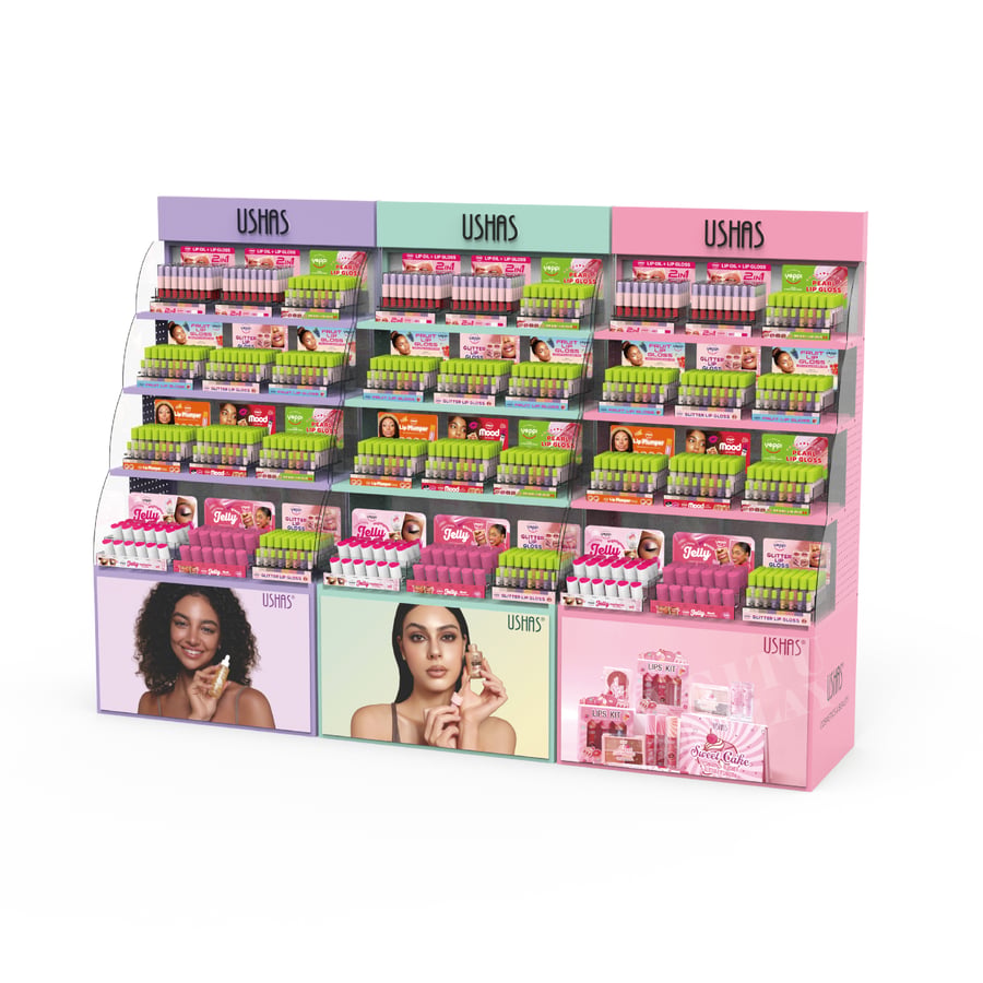 Clear Acrylic Countertop Lip Oil and Lip Gloss 2-in-1 Display Stand
