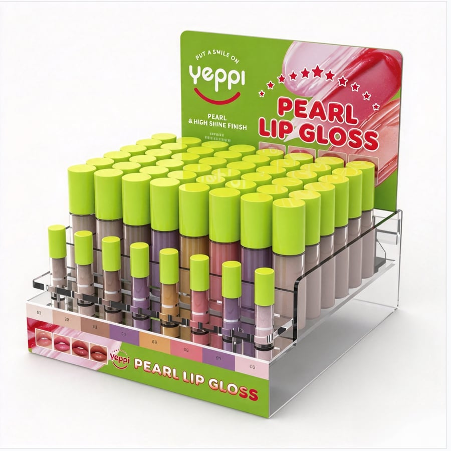 Clear Acrylic Countertop Lip Oil and Lip Gloss 2-in-1 Display Stand