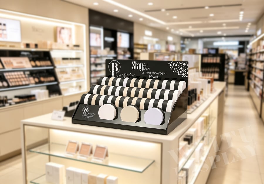 Clear Acrylic Curved Multi-Tier Nail Polish Countertop Display