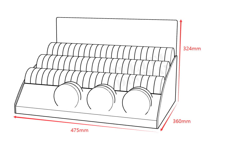 Clear Acrylic Curved Multi-Tier Nail Polish Countertop Display