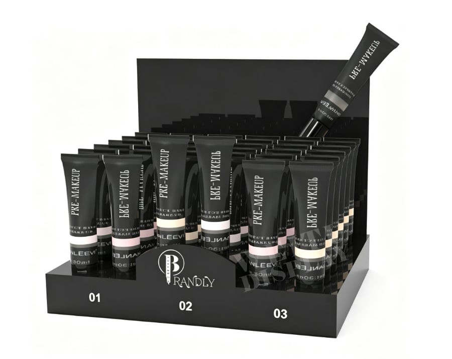 Black Acrylic Countertop Makeup Primer Display Stand