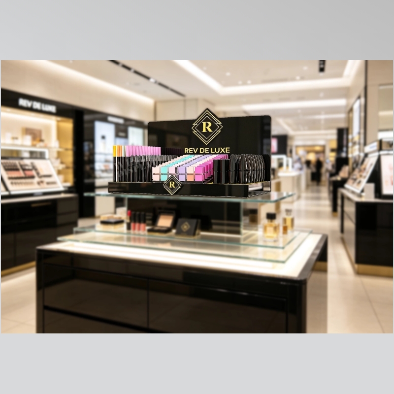 Black Acrylic Cosmetic Display Stand for Beauty Retail - Weitu Display