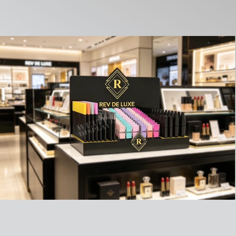 Black Acrylic Cosmetic Display Stand for Beauty Retail - Weitu Display