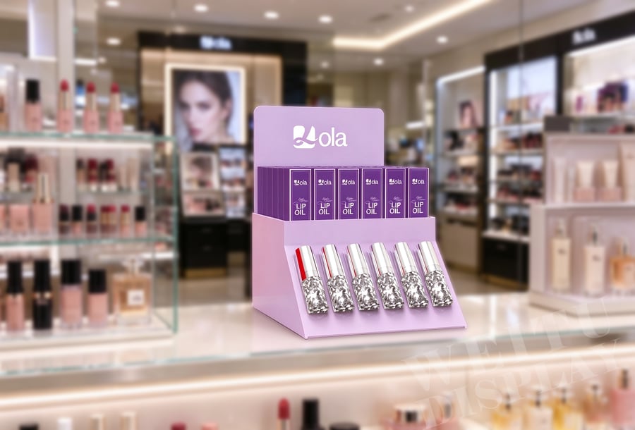 Purple Acrylic Countertop Lip Oil Display Stand