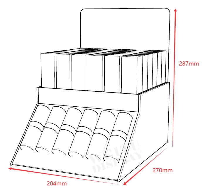 Purple Acrylic Countertop Lip Oil Display Stand