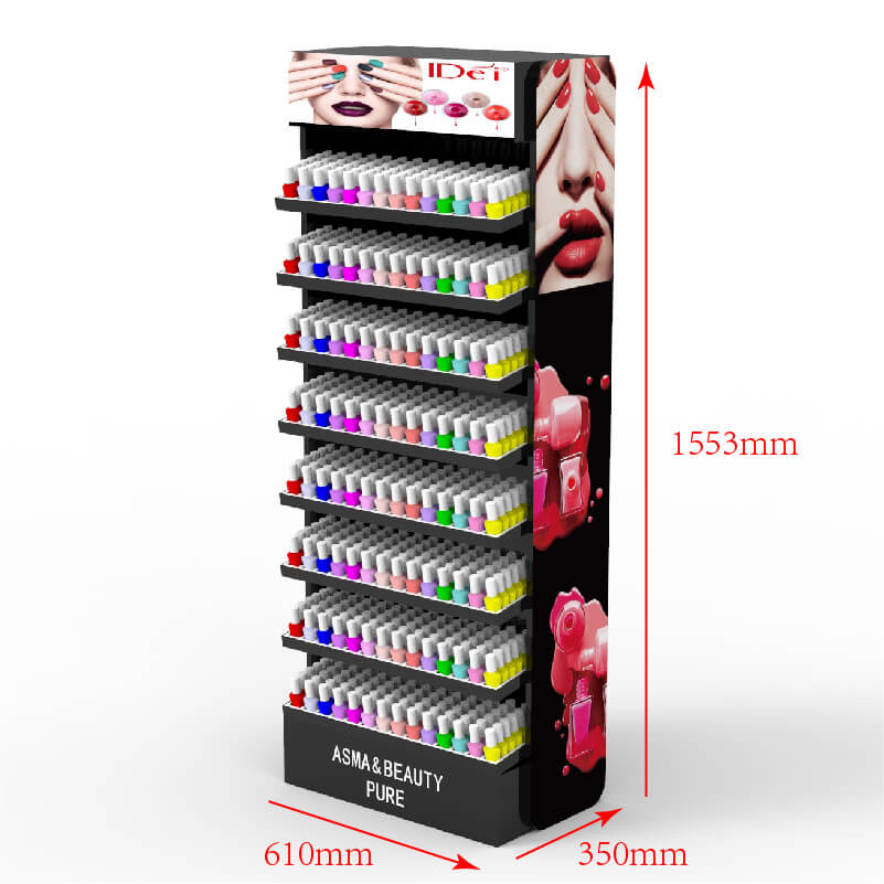 Custom MDF Acrylic Floor Standing Makeup Organizer Display - Weitu Display