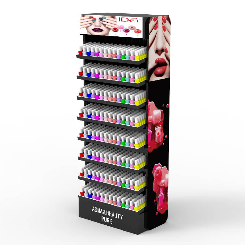 Custom MDF Acrylic Floor Standing Makeup Organizer Display - Weitu Display