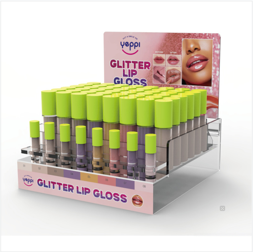 Clear Acrylic Countertop Glitter Lip Gloss Display Stand