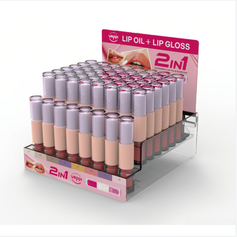 Clear Acrylic Countertop Jelly Blush Lip and Cheek Display Stand