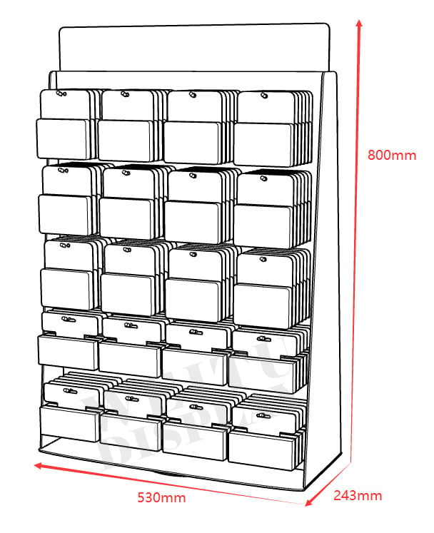 Black Acrylic Floor Standing False Eyelash and Eye Cosmetics Display