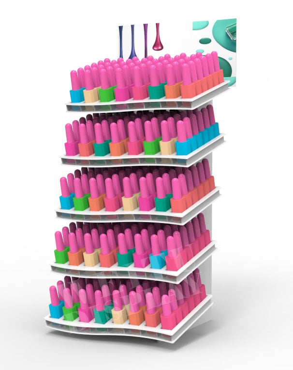 Clear Acrylic Multi-Tier Eyeliner Countertop Display Stand