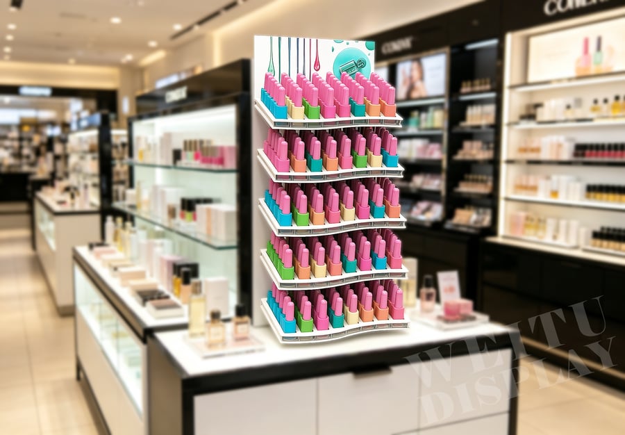 Clear Acrylic Multi-Tier Eyeliner Countertop Display Stand
