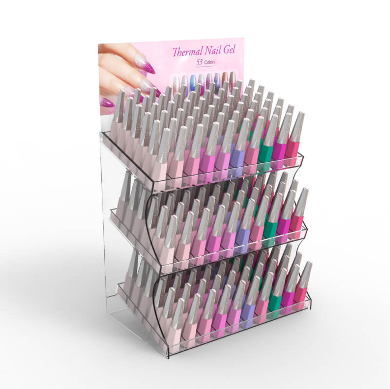 Clear Acrylic Rotating Nail Polish Cosmetic Display Stand - Weitu Display