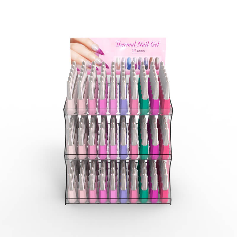 Clear Acrylic Rotating Nail Polish Cosmetic Display Stand - Weitu Display