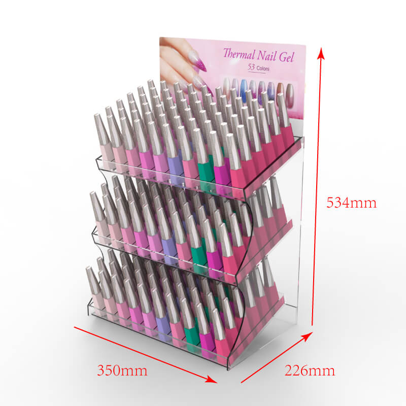 Clear Acrylic Rotating Nail Polish Cosmetic Display Stand - Weitu Display