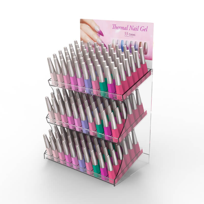 Clear Acrylic Rotating Nail Polish Cosmetic Display Stand - Weitu Display