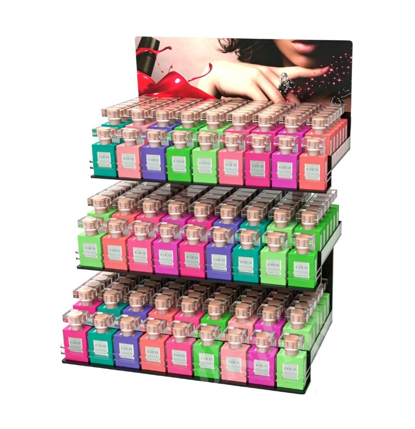 Black Acrylic Countertop Loose Powder Display Stand