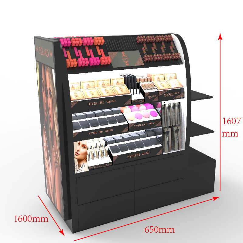 Large Black MDF Acrylic Cosmetic Organizer Display Stand - Weitu Display