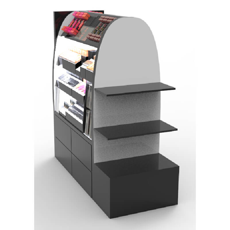 Large Black MDF Acrylic Cosmetic Organizer Display Stand - Weitu Display