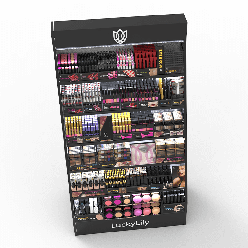 Wooden MDF Acrylic Floor Standing Cosmetic Display Case - Weitu Display