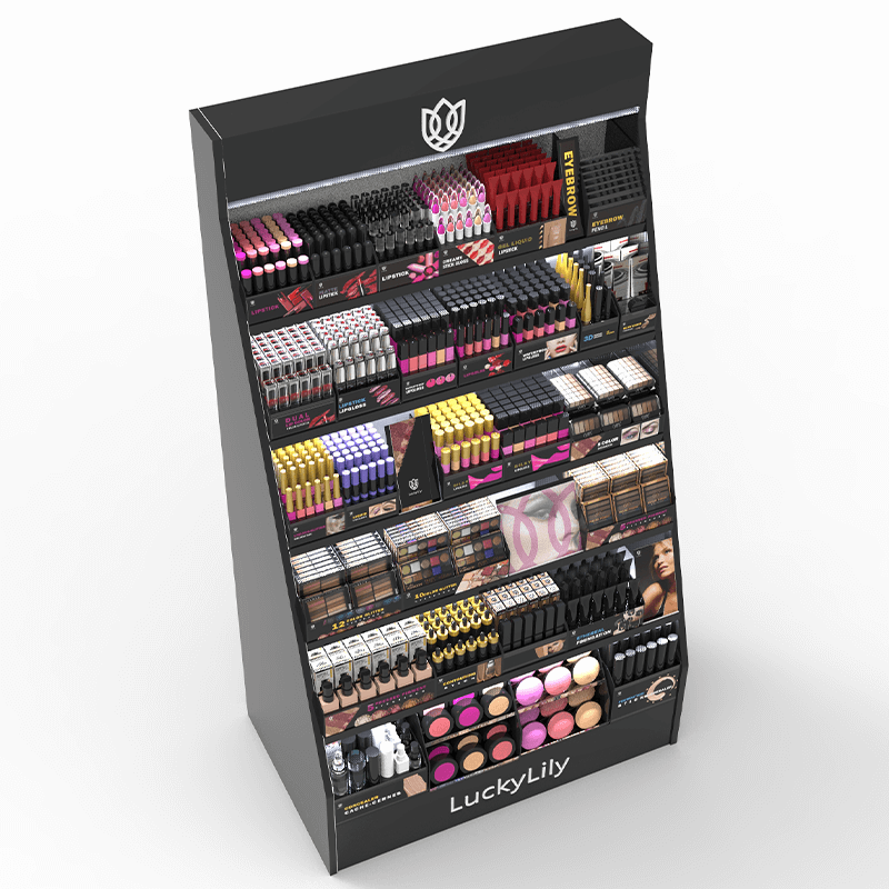 Wooden MDF Acrylic Floor Standing Cosmetic Display Case - Weitu Display
