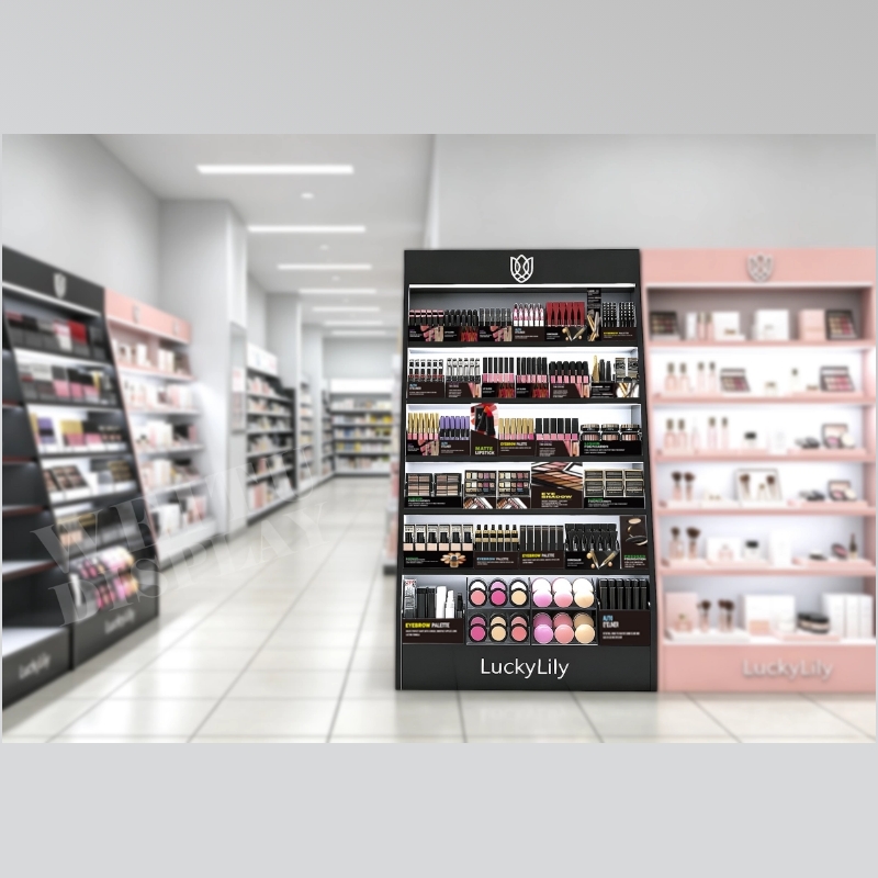 Wooden MDF Acrylic Floor Standing Cosmetic Display Case - Weitu Display