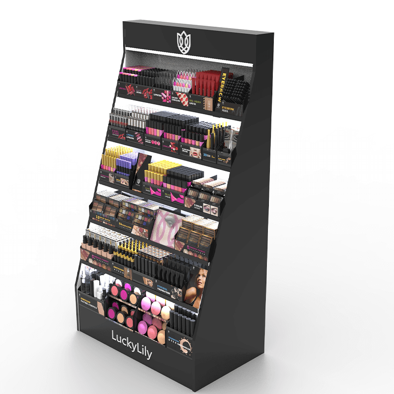 Wooden MDF Acrylic Floor Standing Cosmetic Display Case - Weitu Display