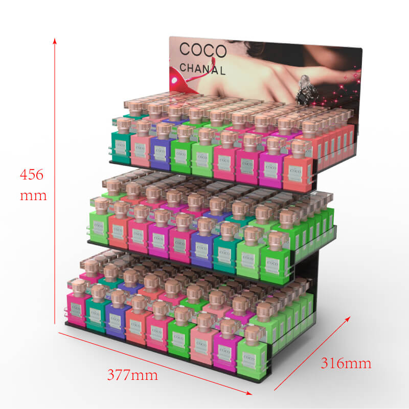 Black Acrylic Perfume Cosmetic Display Stand for Fragrance - Weitu Display