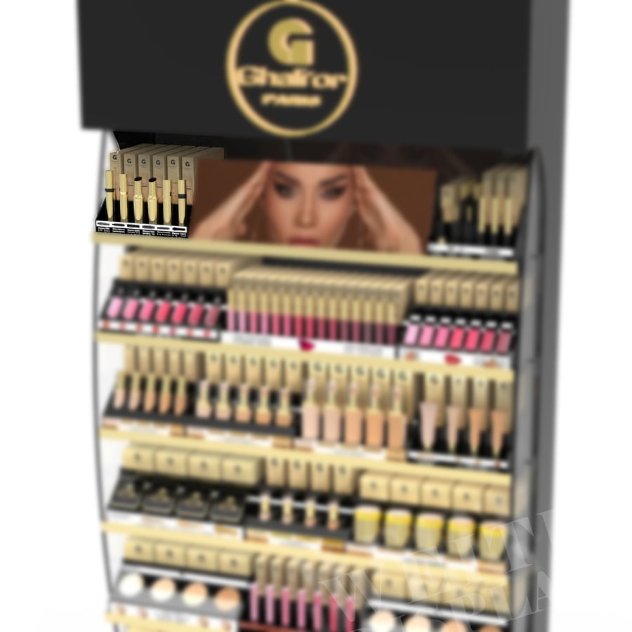 Black Acrylic Countertop Eye Makeup Display Stand for Eyeliner and Mascara